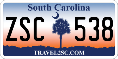 SC license plate ZSC538