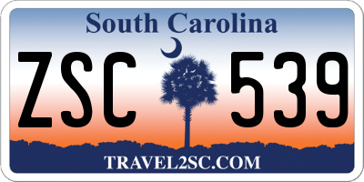 SC license plate ZSC539