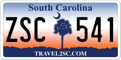 SC license plate ZSC541