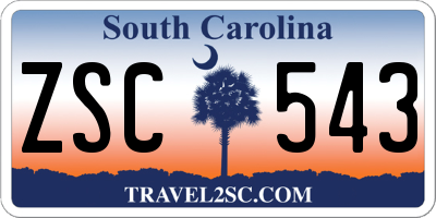 SC license plate ZSC543