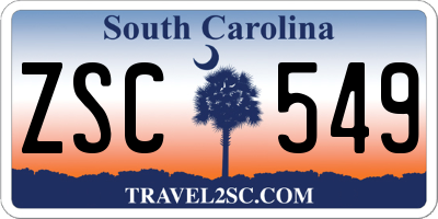 SC license plate ZSC549
