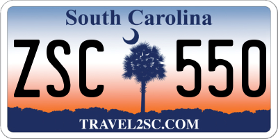 SC license plate ZSC550
