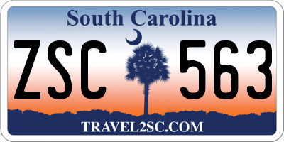 SC license plate ZSC563