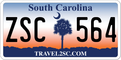 SC license plate ZSC564