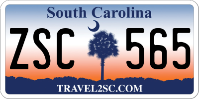 SC license plate ZSC565