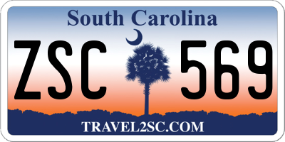 SC license plate ZSC569