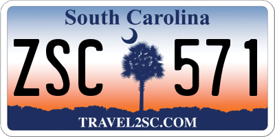 SC license plate ZSC571