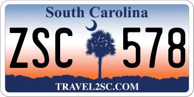 SC license plate ZSC578
