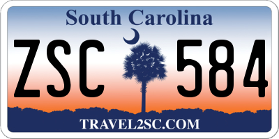 SC license plate ZSC584