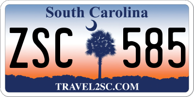 SC license plate ZSC585