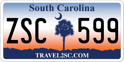 SC license plate ZSC599