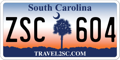 SC license plate ZSC604