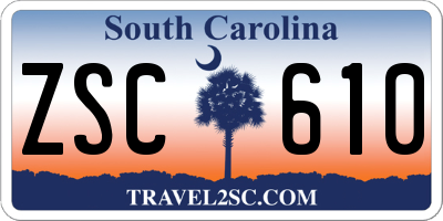 SC license plate ZSC610