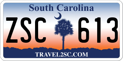 SC license plate ZSC613