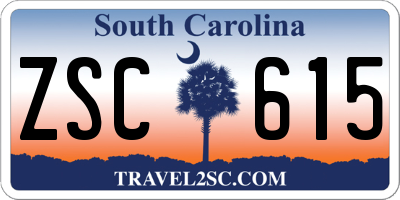 SC license plate ZSC615