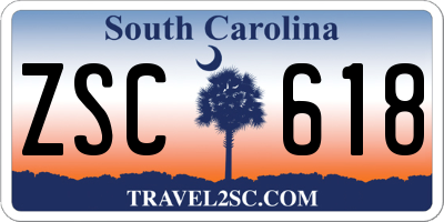 SC license plate ZSC618