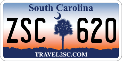 SC license plate ZSC620