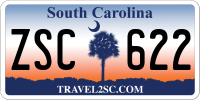 SC license plate ZSC622