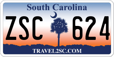 SC license plate ZSC624
