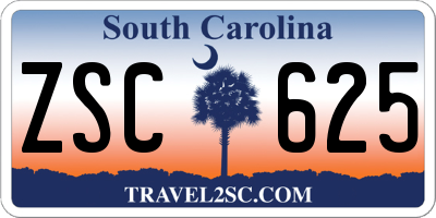 SC license plate ZSC625