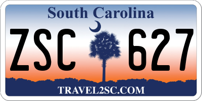 SC license plate ZSC627