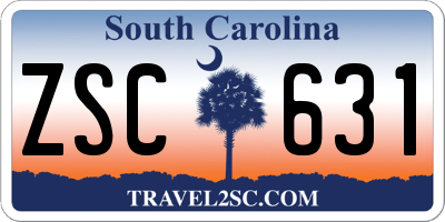 SC license plate ZSC631