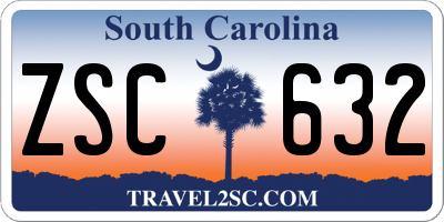 SC license plate ZSC632