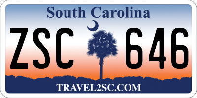 SC license plate ZSC646