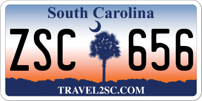 SC license plate ZSC656