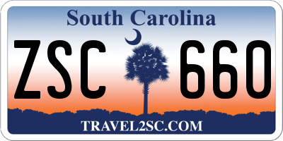SC license plate ZSC660
