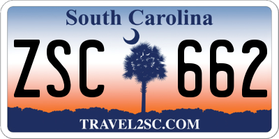 SC license plate ZSC662