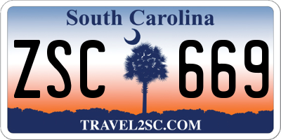 SC license plate ZSC669