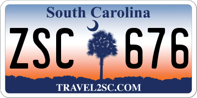SC license plate ZSC676
