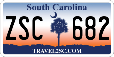 SC license plate ZSC682