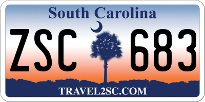 SC license plate ZSC683