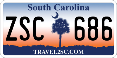 SC license plate ZSC686