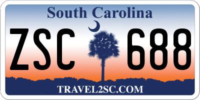 SC license plate ZSC688
