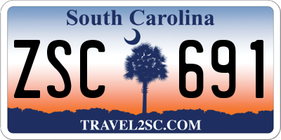SC license plate ZSC691