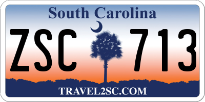 SC license plate ZSC713