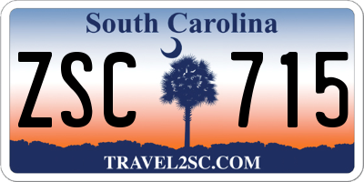 SC license plate ZSC715