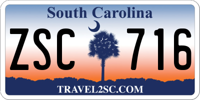 SC license plate ZSC716