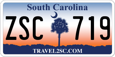 SC license plate ZSC719