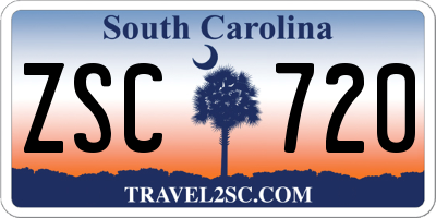 SC license plate ZSC720