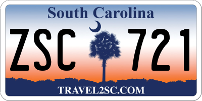 SC license plate ZSC721