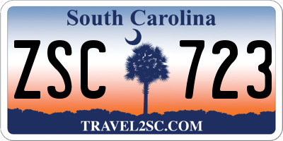 SC license plate ZSC723