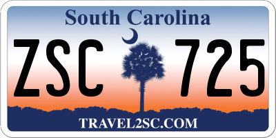 SC license plate ZSC725