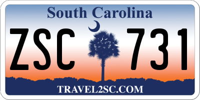 SC license plate ZSC731