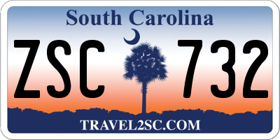 SC license plate ZSC732