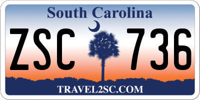SC license plate ZSC736