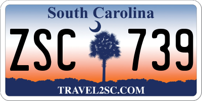 SC license plate ZSC739